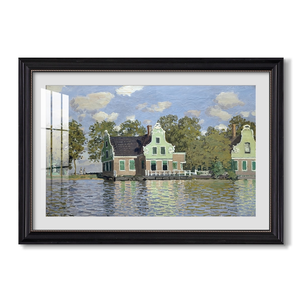 Houses On The Zaan River At Zaandam 1871 Claude Monet Custom Framed Print
