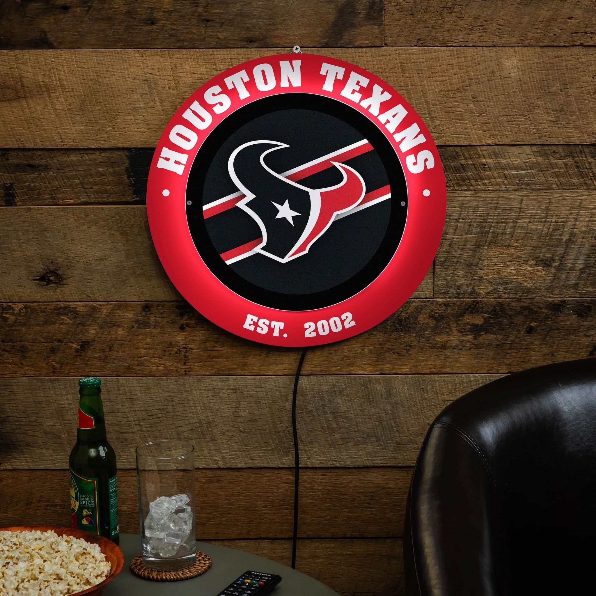 Houston Texans Led Metal Lit Wall Sign Decor