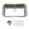 Houzer Bsg 3018 Belleo 32 Drop In Single Basin Stainless Steel Kitchen Sink Stainless Steel