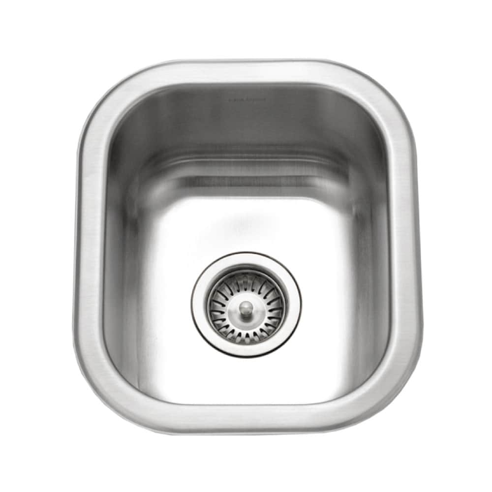 Houzer Cs 1307 Club 12 1 2 Single Basin Undermount 18 Gauge Stainless Steel Bar Sink With Sound Dampening Technology And Basket