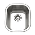 Houzer Cs 1407 Club 13 5 8 Single Basin Undermount 18 Gauge Stainless Steel Bar Sink With Sound Dampening Technology