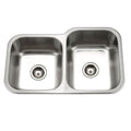Houzer Mec 3220Sl Medallion 31 1 2 Double Basin Undermount 18 Gauge Stainless Steel Kitchen Sink With 40 60 Split Basket