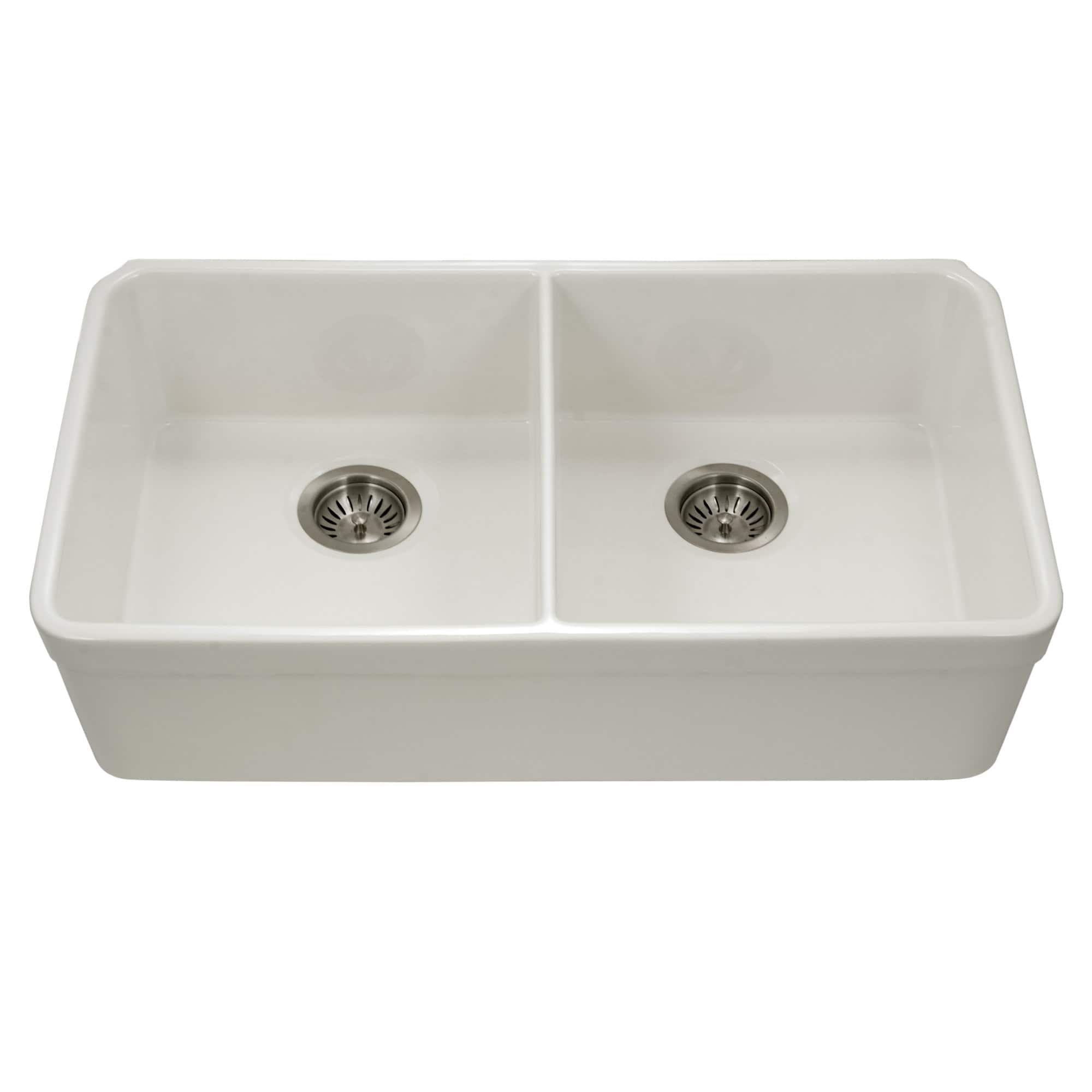Houzer Ptu 3200 Platus 32 3 16 Undermount Double Basin Fireclay Kitchen Sink