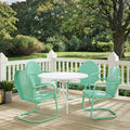 Havenside Home Howard Bay Aqua 5 Piece Metal Outdoor Dining Set