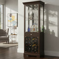 Howard Miller Sleek And Modern Chic Style Glass Front Foyer Liquor Or Wine Cabinet Buffet Sideboard Or Media Cabinet