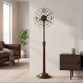 Howard Miller Retro Transitional Style Standing Clock Floor Fan With Pendulum And Movements
