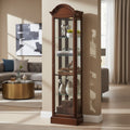 Howard Miller Gilmore Medium Brown Wood 5 Shelf Curio Cabinet With Shaped Crown