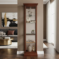 Howard Miller Gregory Medium Brown Wood Contemporary Modern Transitional Tall 5 Shelf Living Room Curio Cabinet