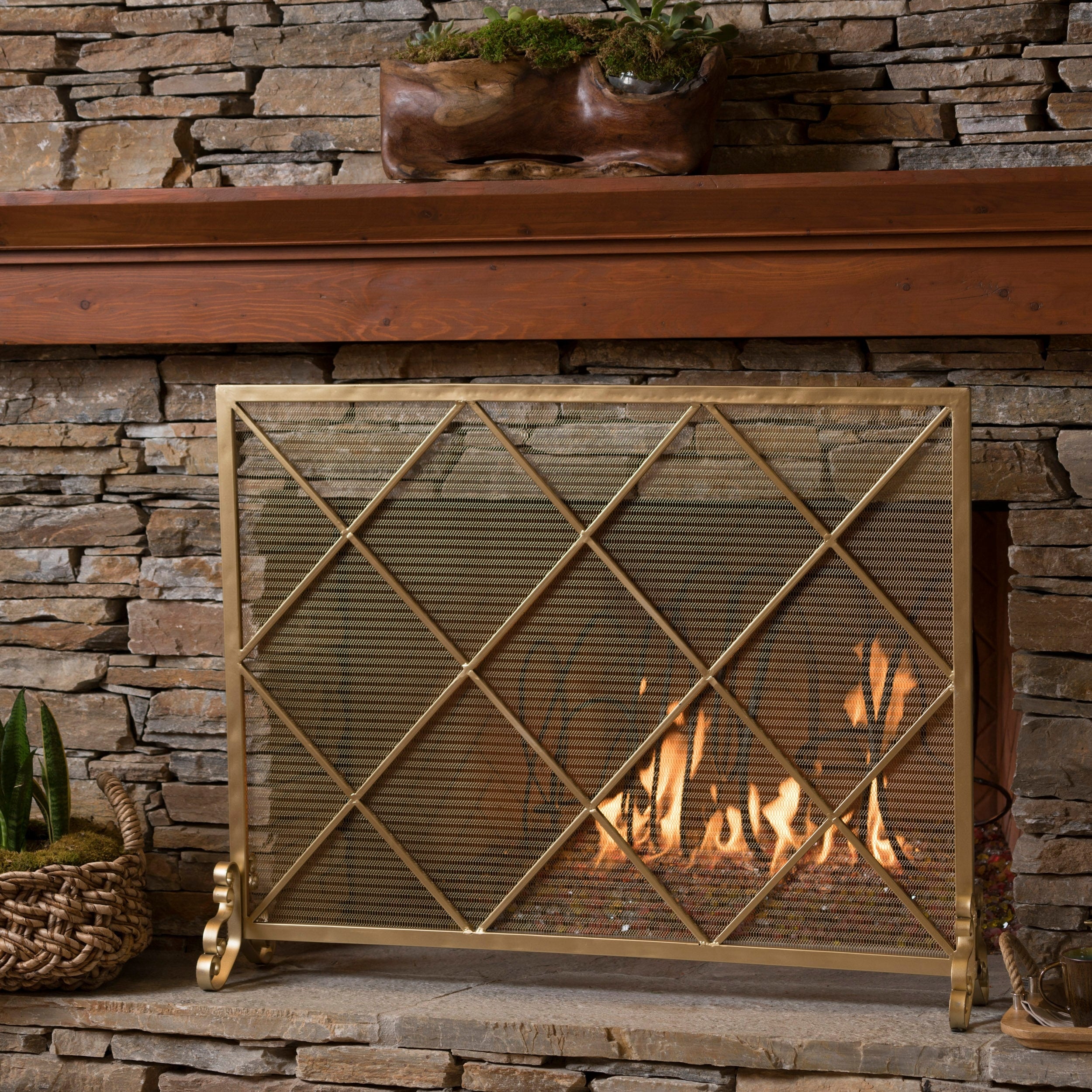 Howell Single Panel Iron Fireplace Screen By Christopher Knight Home