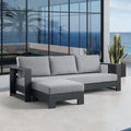 Hoyt 92.52 Outdoor Aluminum Sofa With Versatile Ottoman