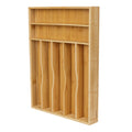 Hudson 16.3 In. W X 12.3 In. D X 2 In. H Modern Farmhouse Handcrafted Bamboo 7 Slot Kitchen Drawer Organizer