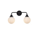 Hudson 2 Light Bath Sconce With Frosted Shade