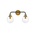 Hudson 2 Light Bath Sconce With Clear Shade
