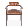 Hudson Diamond Stitched Leather Armchair