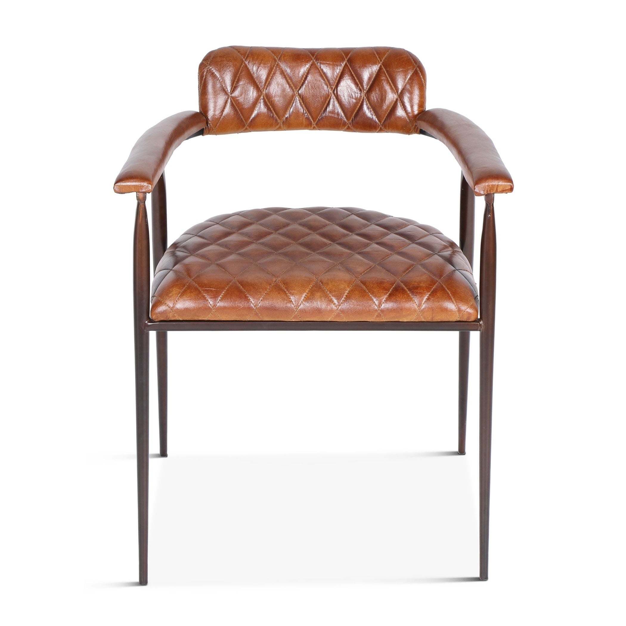 Hudson Diamond Stitched Leather Armchair