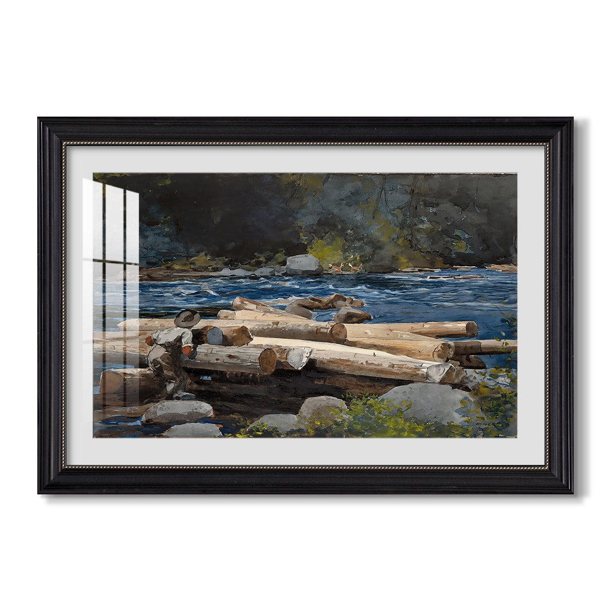 Hudson River 1892 Winslow Homer Custom Framed Print