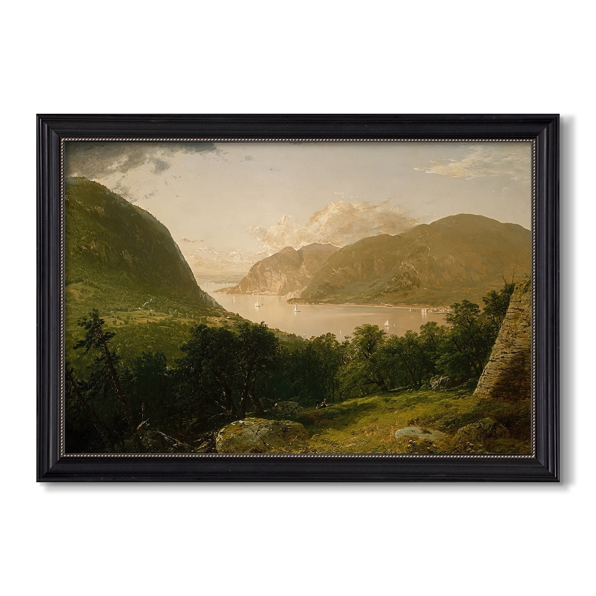 Hudson River Scene 1857 John Frederick Kensett Custom Framed Canvas