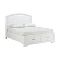 Hudy Queen Platform Storage Bed 2 Drawer Footboard Arch Headboard White