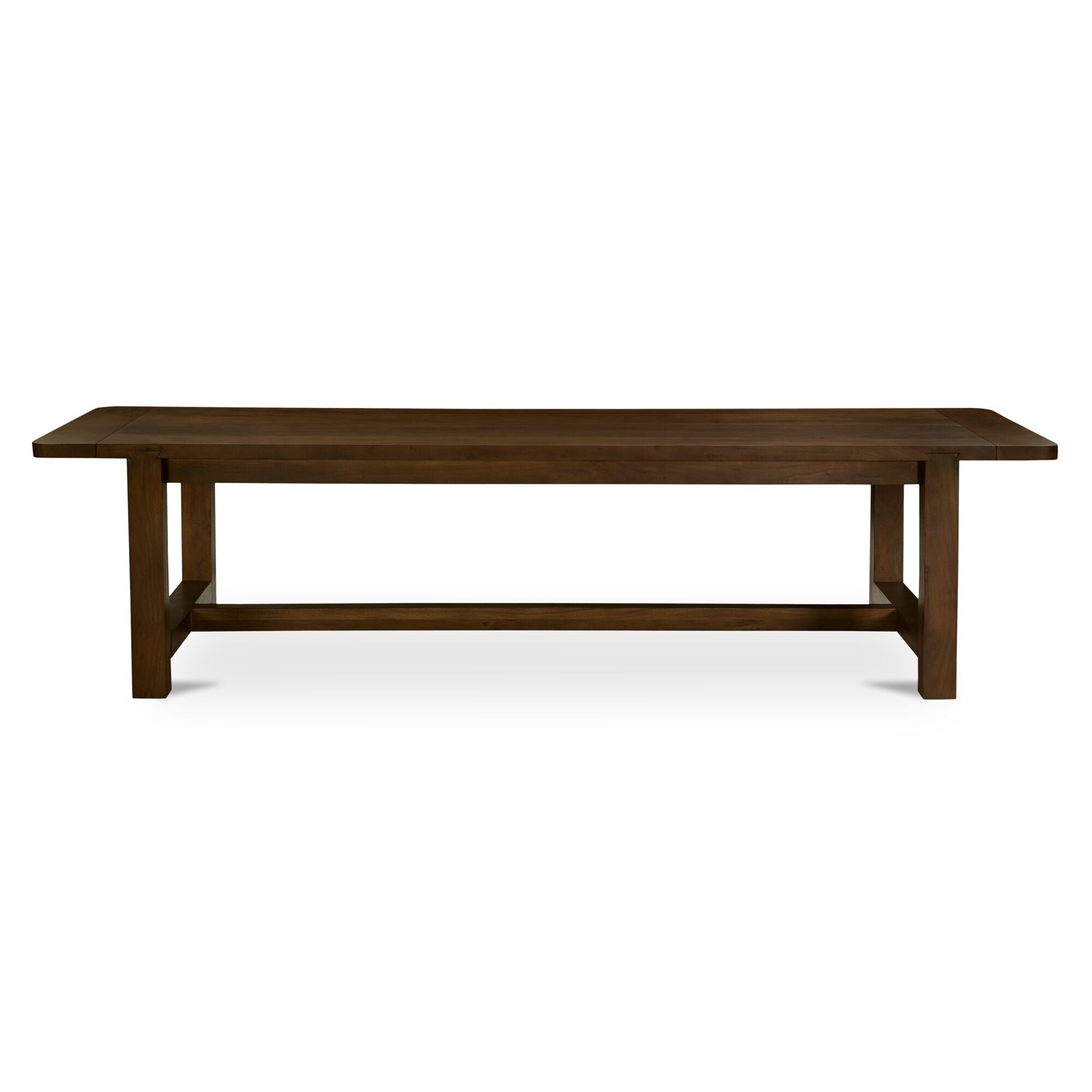 Hugo Dining Table Rectangular Acacia Wood Dovetail Joinery Breadboard Ends Seats 8 Warm Brown