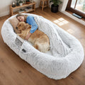 Human Dog Bed Washable Faux Fur Dog Bed For People Doze Off Napping Orthopedic Dog Bed