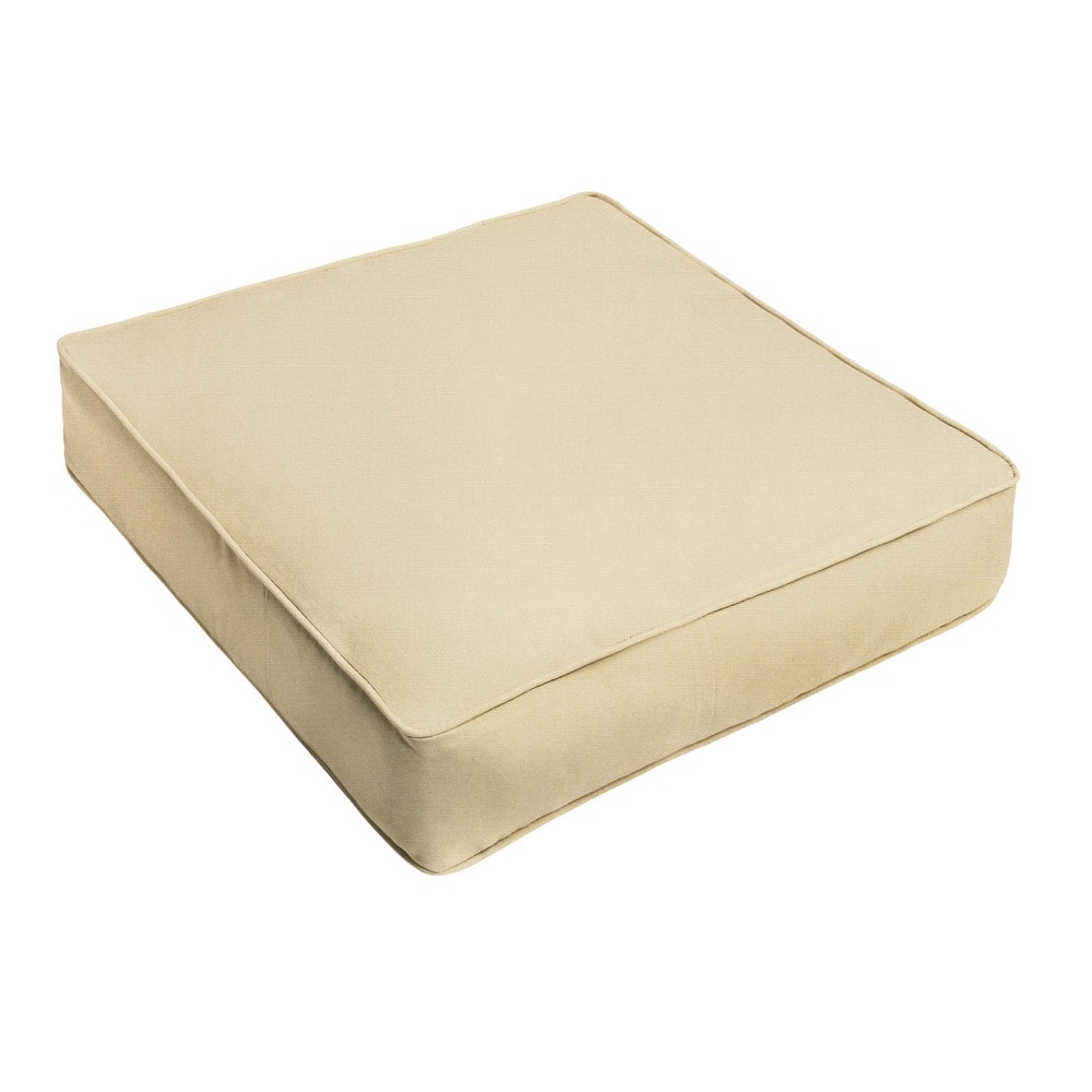 Sunbrella Canvas Antique Beige Corded Indoor Outdoor Deep Seating Chair Cushion
