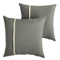 Humble Haute Sunbrella Canvas Charcoal And Canvas Natural Small Flange Indoor Outdoor Square Pillow Set Of 2