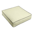 Sunbrella Canvas Natural Canvas Charcoal Corded Indoor Outdoor Chair Cushion