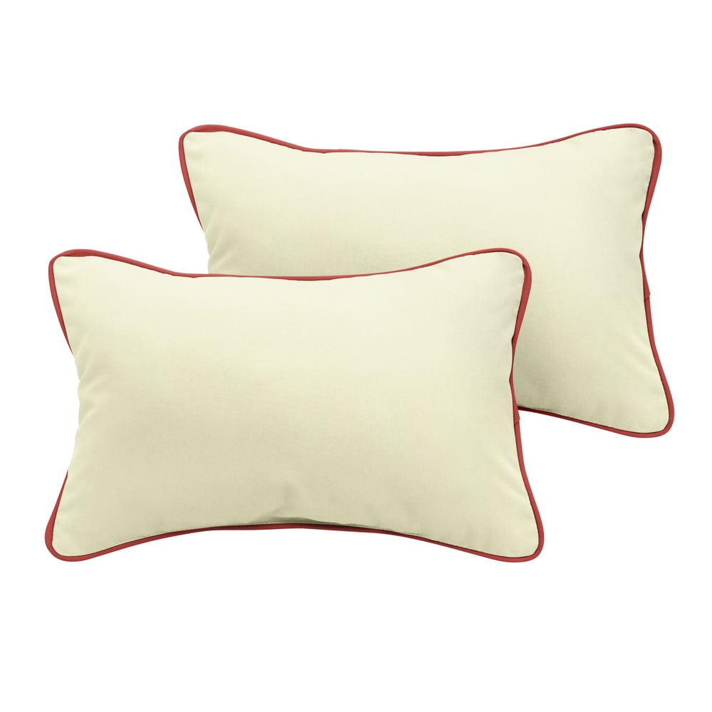Sunbrella Canvas Natural Canvas Henna Indoor Outdoor Pillow Set