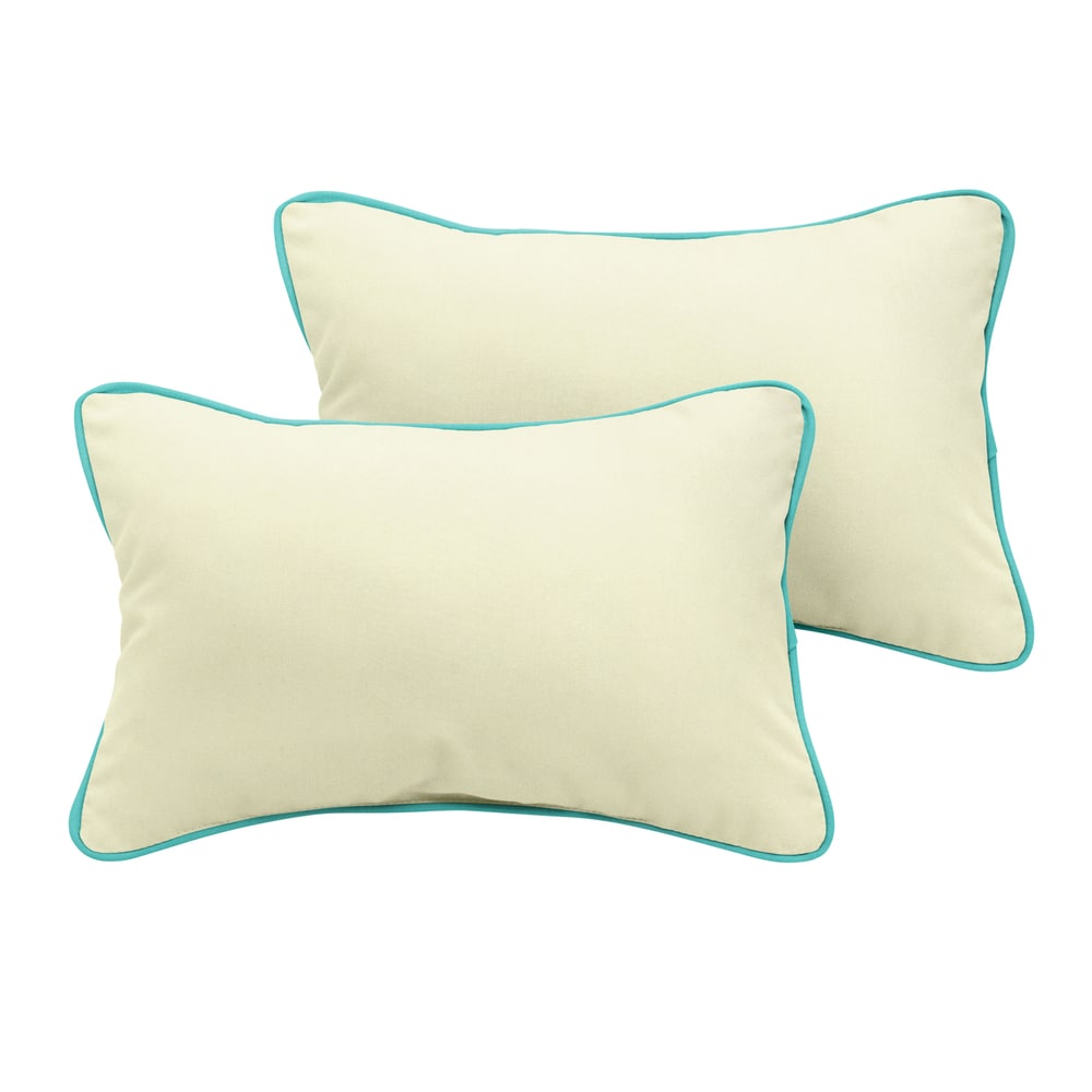 Sunbrella Canvas Natural Canvas Aruba Indoor Outdoor Pillow Set