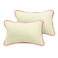 Sunbrella Canvas Natural Canvas Melon Indoor Outdoor Pillow Set