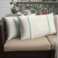 Humble Haute Sunbrella Canvas Natural And Canvas Aruba Double Small Flange Indoor Outdoor Pillows Set Of 2