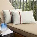 Sunbrella Canvas Natural And Canvas Henna Single Small Flange Indoor Outdoor Pillows Set Of 2