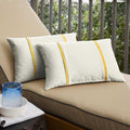 Humble Haute Sunbrella Canvas Natural And Canvas Sunflower Yellow Double Small Flange Indoor Outdoor Pillows Set Of 2