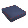 Humble Haute Sunbrella Canvas Navy Canvas Jockey Red Corded Indoor Outdoor Chair Cushion