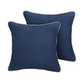 Humble Haute Sunbrella Canvas Navy Indoor Outdoor Corded Pillow Set Of 2
