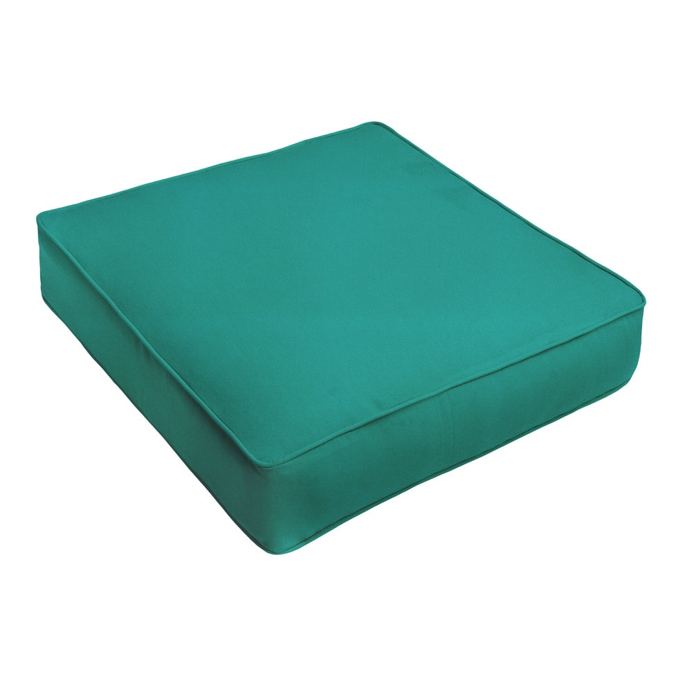 Sunbrella Canvas Teal Corded Indoor Outdoor Deep Seating Chair Cushion