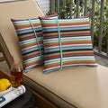 Humble Haute Sunbrella Carousel Confetti And Canvas Aruba Small Flange Indoor Outdoor Square Pillow Set Of 2