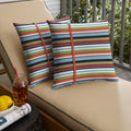 Humble Haute Sunbrella Carousel Confetti And Canvas Melon Small Flange Indoor Outdoor Square Pillow Set Of 2