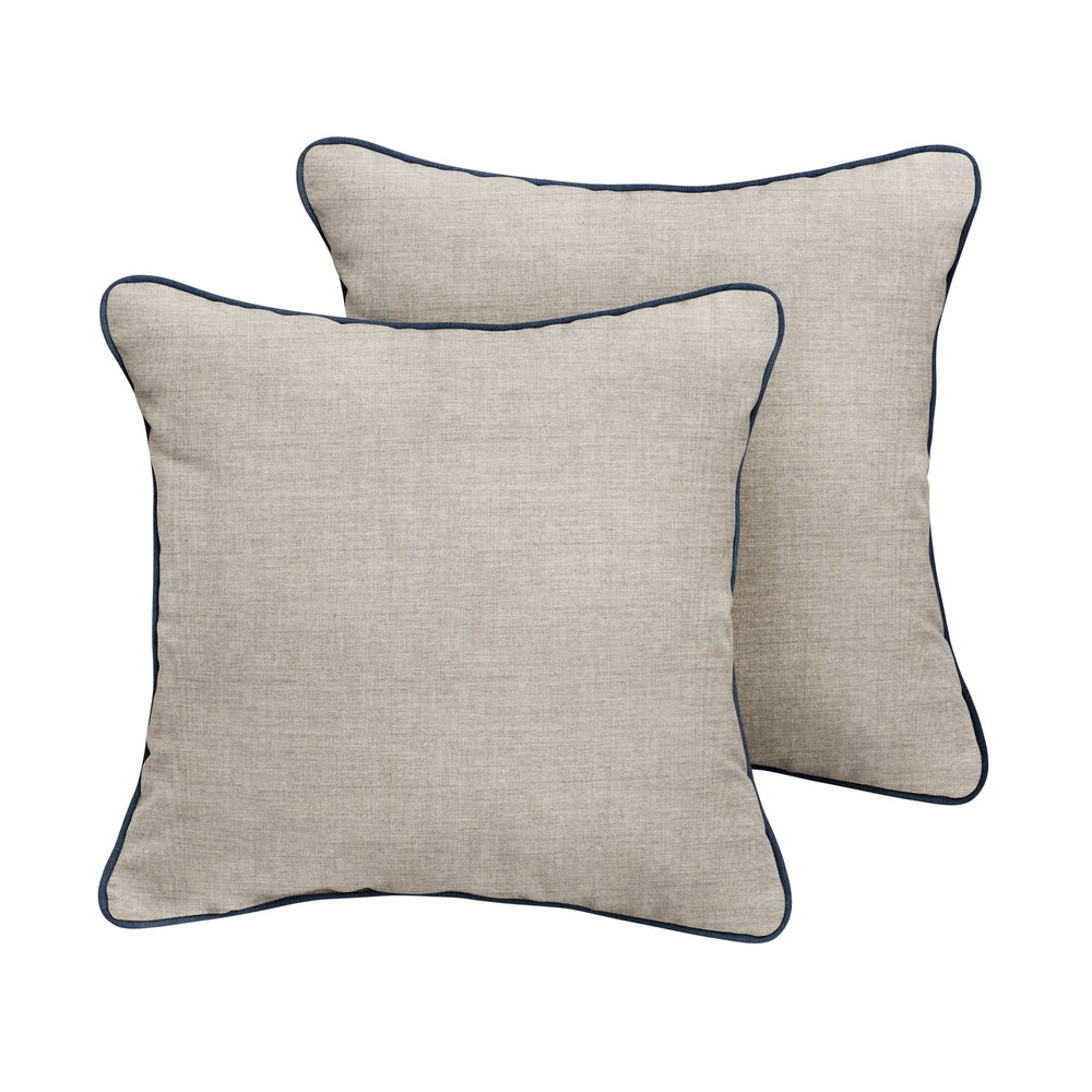 Humble Haute Sunbrella Cast Silver Indoor Outdoor Corded Pillow Set Of 2