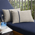 Sunbrella Cast Silver Spectrum Indigo Indoor Outdoor Lumbar Pillow Set Of 2