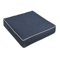 Humble Haute Sunbrella Spectrum Indigo Canvas Natural Corded Indoor Outdoor Chair Cushion