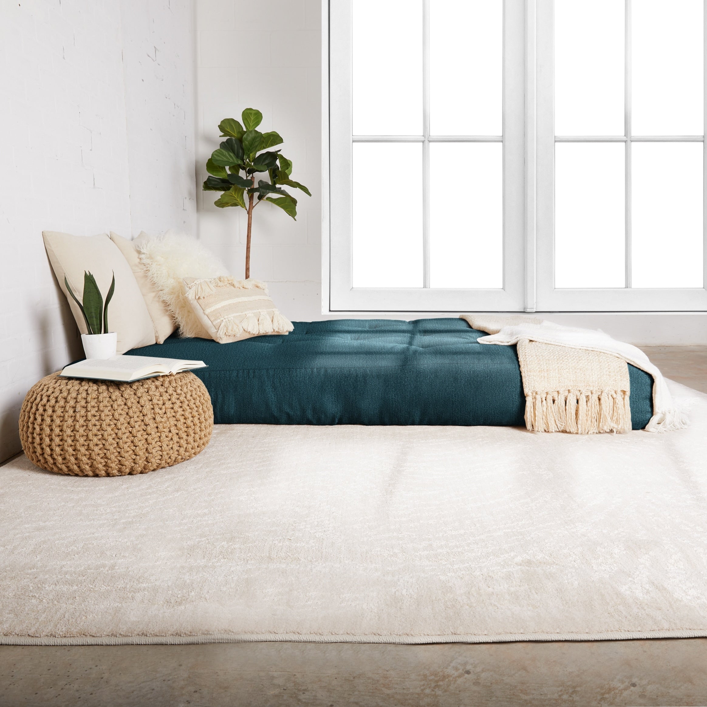 Humble Haute Full Textured Deep Blue 12 Inch Futon Mattress