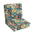 Humble Haute Indoor Outdoor Blue Multi Floral Chair Cushion Set 23.5 In W X 23 In D