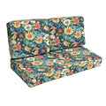 Humble Haute Indoor Outdoor Blue Multi Floral Deep Seating 4 Pc Cushion Set 47 In W X 23 In D