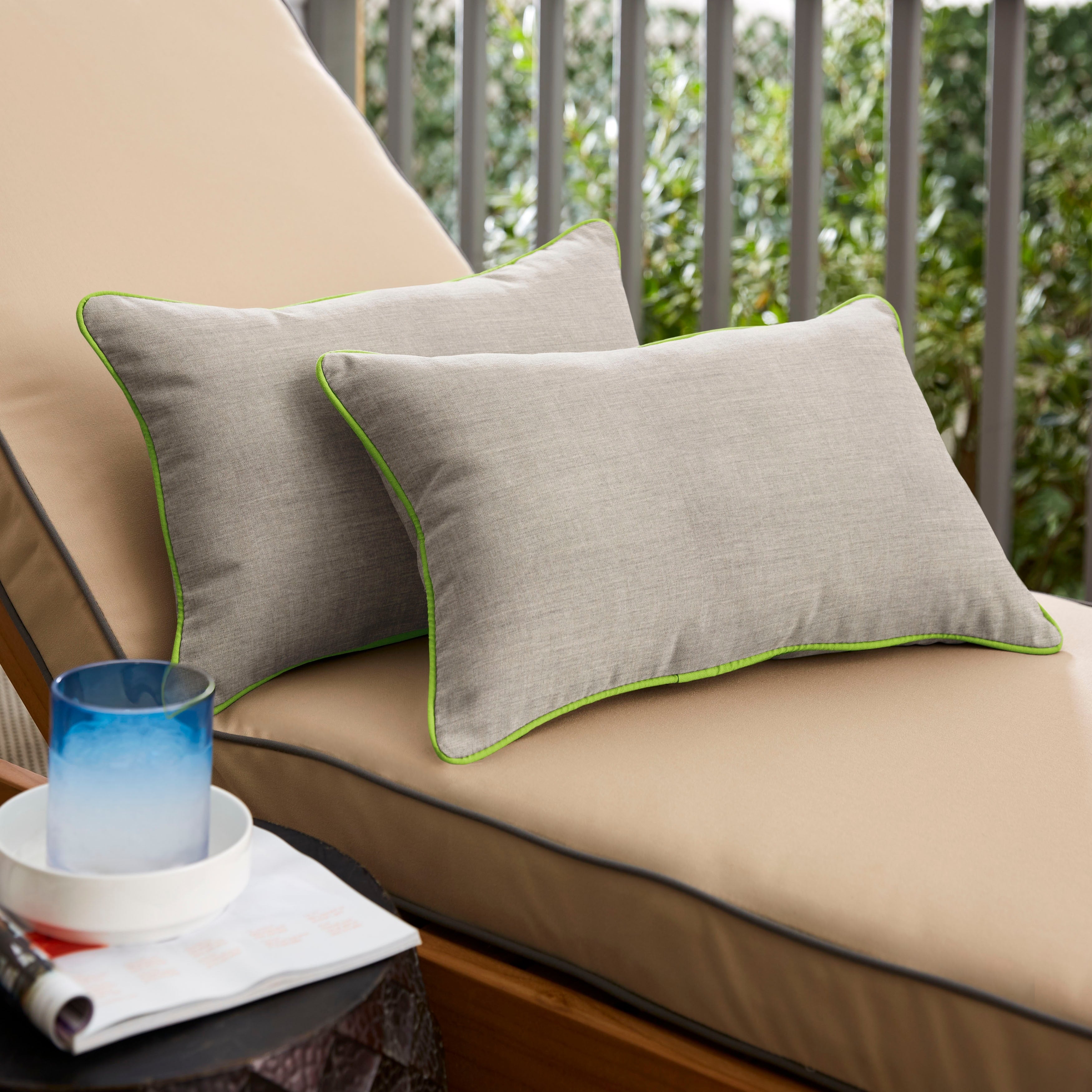 Humble Haute Sunbrella Cast Silver Indoor Outdoor Corded Pillow Set Of 2