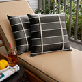 Humble Haute Sunbrella Peyton Granite And Cast Silver Small Flange Indoor Outdoor Square Pillow Set Of 2