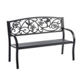 Hummingbird Metal Garden Bench Black