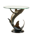 Humpback Whale Metal And Glass End Table