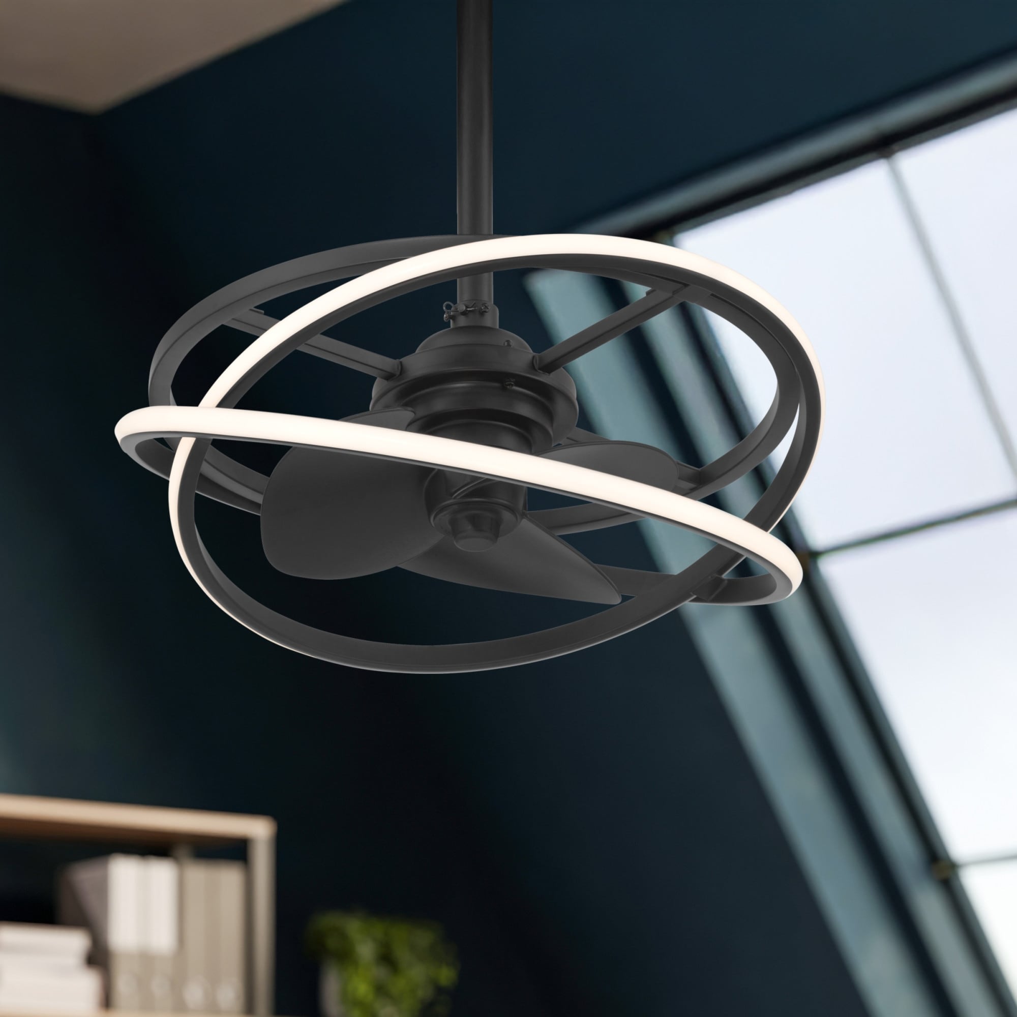 Hunter 20 Cirro Fandelier Ceiling Fan With Led Light. Handheld Remote Contemporary Unique