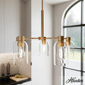 Hunter 26 5 Light Chandelier With Clear Glass Shades